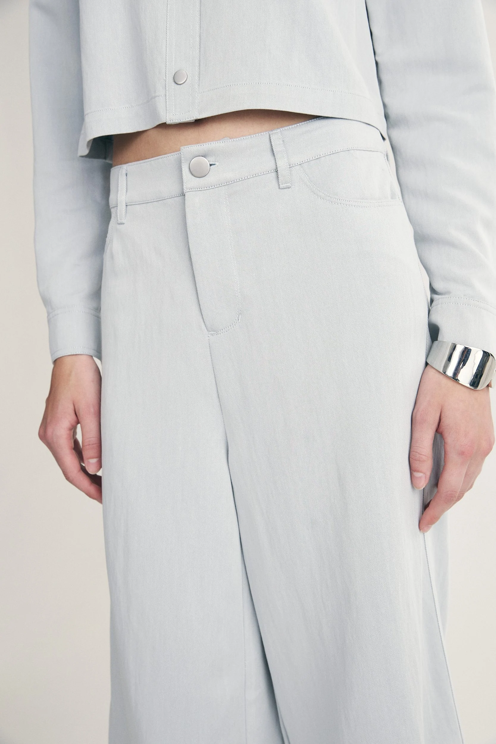 Wide leg crop high waist pants - Image 2