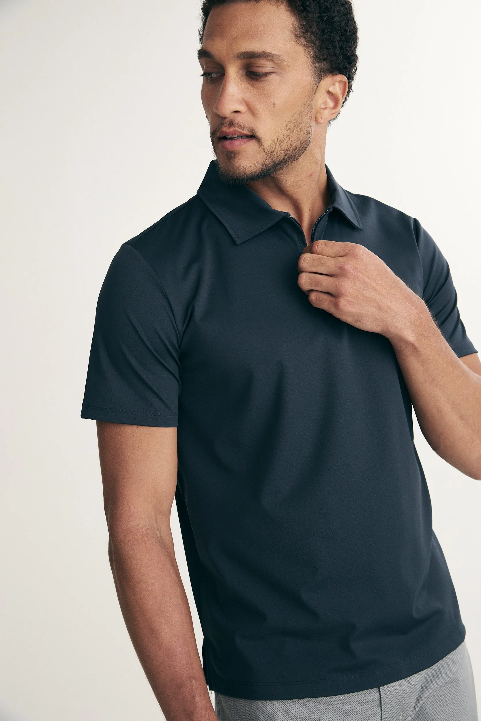 Zip-up technical polo - Image 4